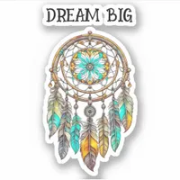 Teal and Brown Dreamcatcher | Big Dreams Sticker