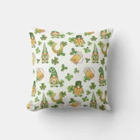 St Patricks Day Gnomes Throw Pillow