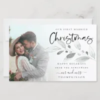 Budget 1st Married Christmas Photo Foliage Holiday