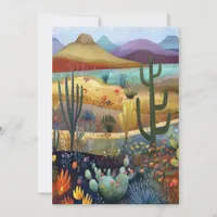 Whimsical Desert Scene Hello Flat Card