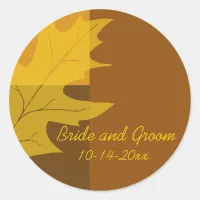 Fall Leaf Color Block Wedding Envelope Seals