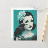 Woman and Bird Postcard
