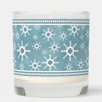 Southwest Winter Pines and Geometric Snowflakes Scented Candle