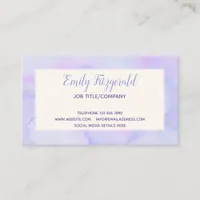 Elegant Lilac Blue Pastel Watercolors Business Card