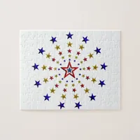 Pattern of Patriotic Stars Jigsaw Puzzle