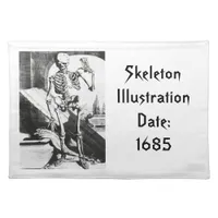 Skeleton from Anatomia Humani Corporis Cloth Placemat