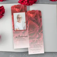 Red Carnation Floral Funeral Prayer Card Bookmarks