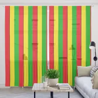 Rasta Flag Colored Stripes Pattern Sheer Curtains