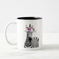 Floral Zebra Two-Tone Coffee Mug