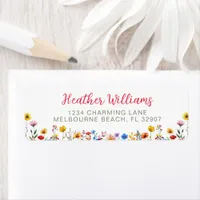 Wildflower Watercolor Floral Return Address Labels