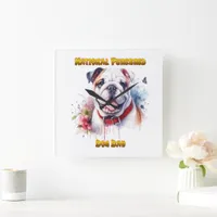 National Purebred Dog Day Celebration Artwork Square Wall Clock