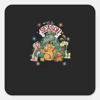 Classic Christmas Tis The Season Odie Arlene Square Sticker