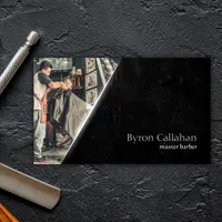 Professional Grunge Barber Stylist Barbershop Business Card