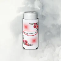 Floral Grey & Red Happy Mother's Day | Seltzer Can Cooler