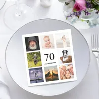 70th birthday party photo collage guys napkins