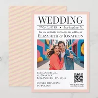 Champagne & Blush Magazine Wedding Photo Invitation
