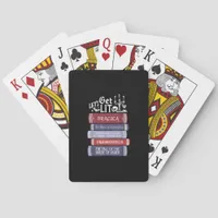 Let's Get Lit - Vintage Horror Book Lover Bookworm Poker Cards