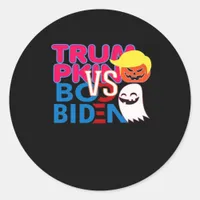 Funny Trumpkin Vs Boo Biden Halloween Design Class Classic Round Sticker