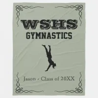 Gym Team Fleece Large Blanket Black Text for Guys