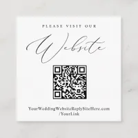 Elegant QR Code Wedding Website Enclosure Card