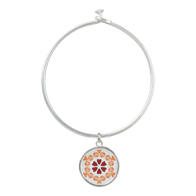 Hearts and circles in Kaleidoscope Bangle Bracelet