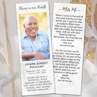 Funeral Sympathy Custom Photo Memorial Prayer Card Bookmarks