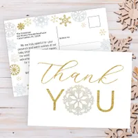 Snowflake Baby Shower Thank You Postcard