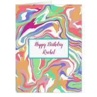 Big Personalized Birthday | Sherbert Marble Card