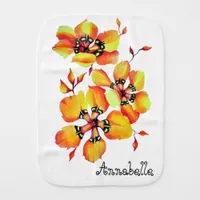 Cute Charming Sweet Floral watercolor Burp Cloth