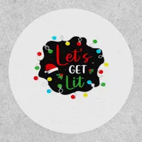 Let's Get Lit Christmas Drinking Lights Santa Esse Patch