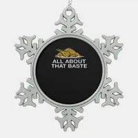 All About That Baste Classic Snowflake Pewter Christmas Ornament
