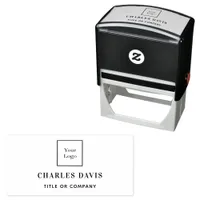 Business logo name title custom text self-inking stamp