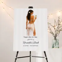 Tropical Pool Party Bachelorette Welcome Foam Board