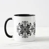 Black and White Tribal Snake Mandala Mug