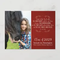 Christian Graduation Bible Verse | Rustic Red Postcard