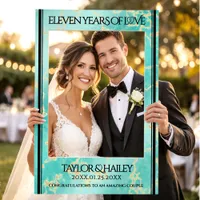 Elegant 11th Turquoise Wedding Anniversary Selfie Frame