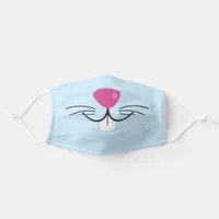 Cute Funny Blue Animal Bunny Face Adult Cloth Face Mask