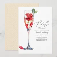 Petals & Prosecco Champagne Bridal Shower Invitation