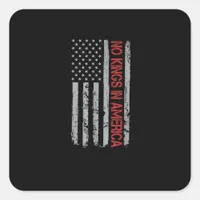 No Kings In America US Flag Vintage Retro Style Square Sticker