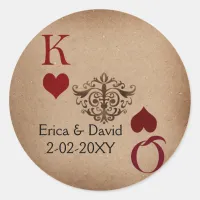 Rustic Las Vegas Wedding Cards Classic Round Sticker