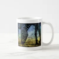Zebra Blue and Green Grunge Coffee Mug