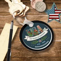 250 Years of Freedom Elegant Patriotic Blue Keychain