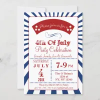 Retro Vintage 4th of july party invitations