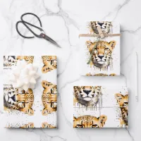 Cheetah Portrait Wrapping Paper Sheets