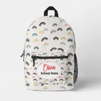 Playful Rainbow Back to School Supplies Teachers Printed Backpack