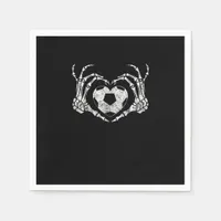Soccer Heart Skeleton Hand Halloween Costume  Napkins