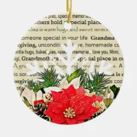 Pretty Vintage Style Grandma Christmas Ceramic Ornament