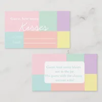 Pastel  "Guess How Many Kisses" Bridal Shower Game Enclosure Card
