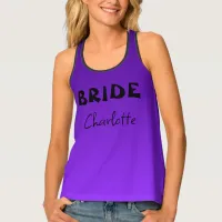 Bride Halloween Party Purple Gradient Name Tank Top