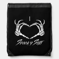 Spooky Classic - Skeleton Hands Heart Drawstring Bag